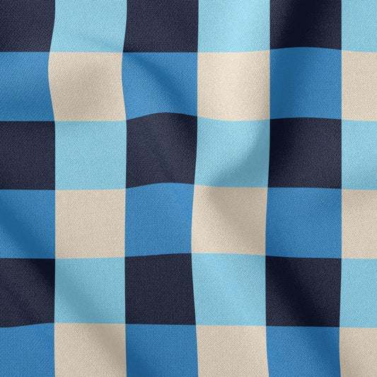 Simple Gingham New Dopamine Blue