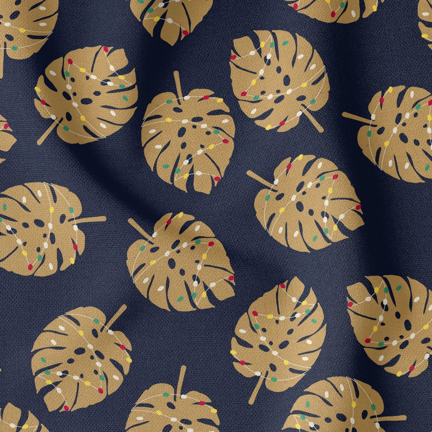 Monstera Christmas Navy