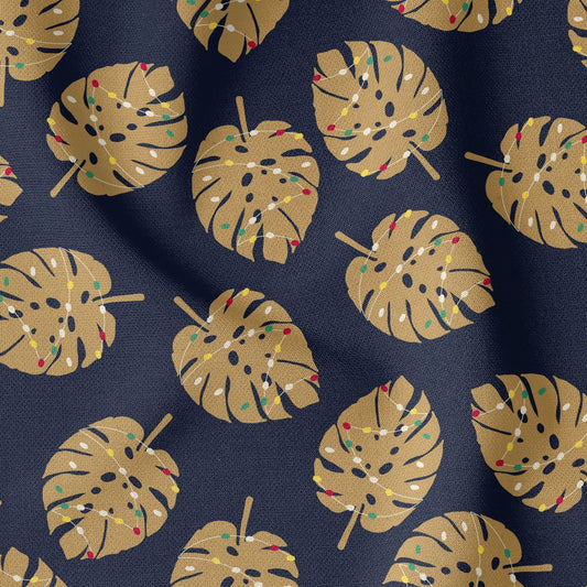 Monstera Christmas Navy